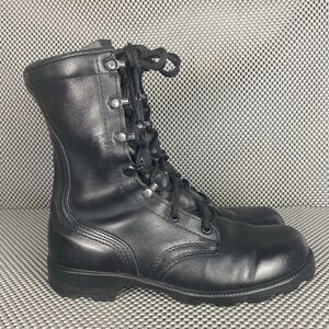 Vintage Ro Search Military Combat Boots Mens 4 R Black Leather Lace Up